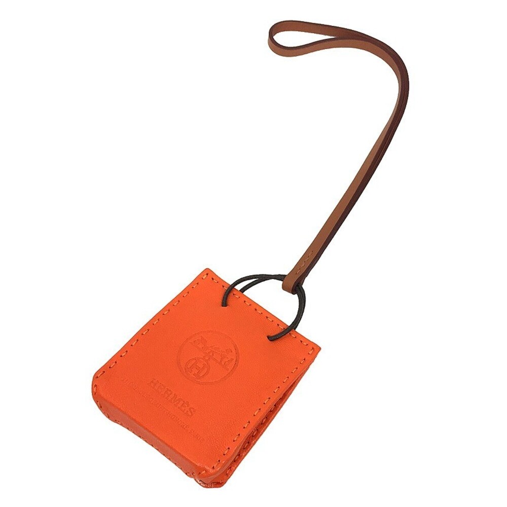 2020 Limited Edition Hermes Bag Charm Shopper in Agneau Milo Sac Orange with ...